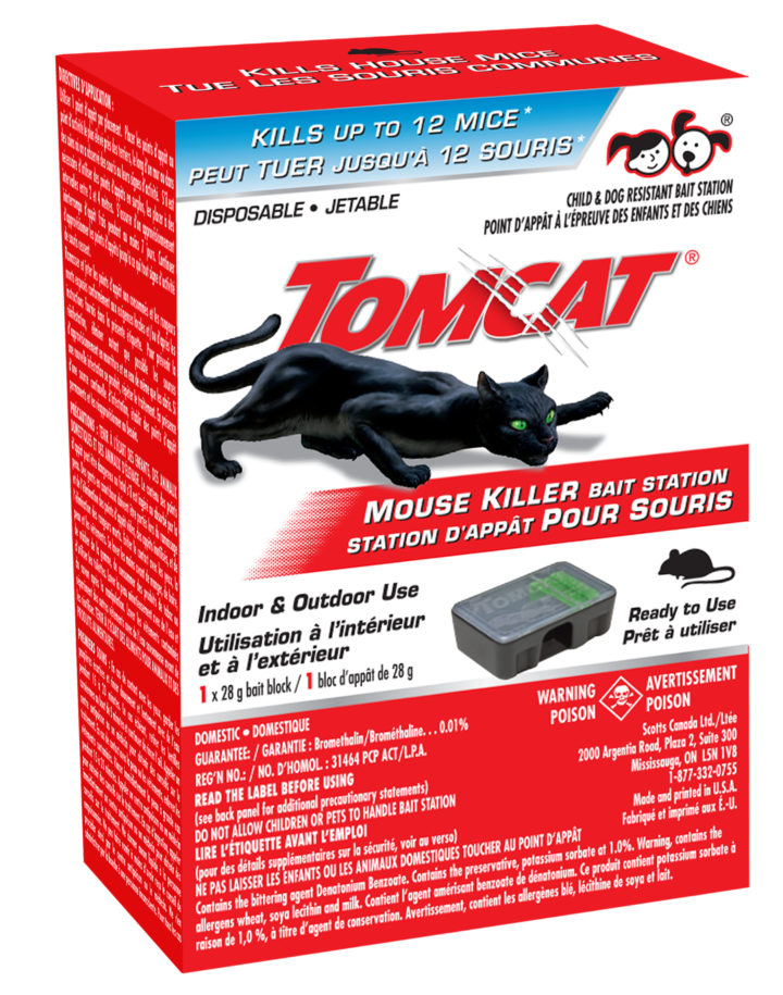 Tomcat Rat and Mouse Killer Disposable Stations for Indoor/Outdoor Use:  Child and Dog Resistant, Pre-Filled, Easy Monitoring, 2-Pack